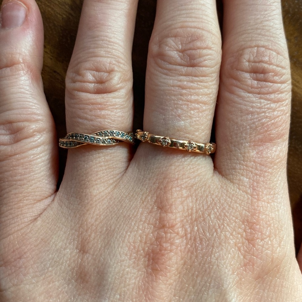 Pandora 2- ring bundle - rose gold
